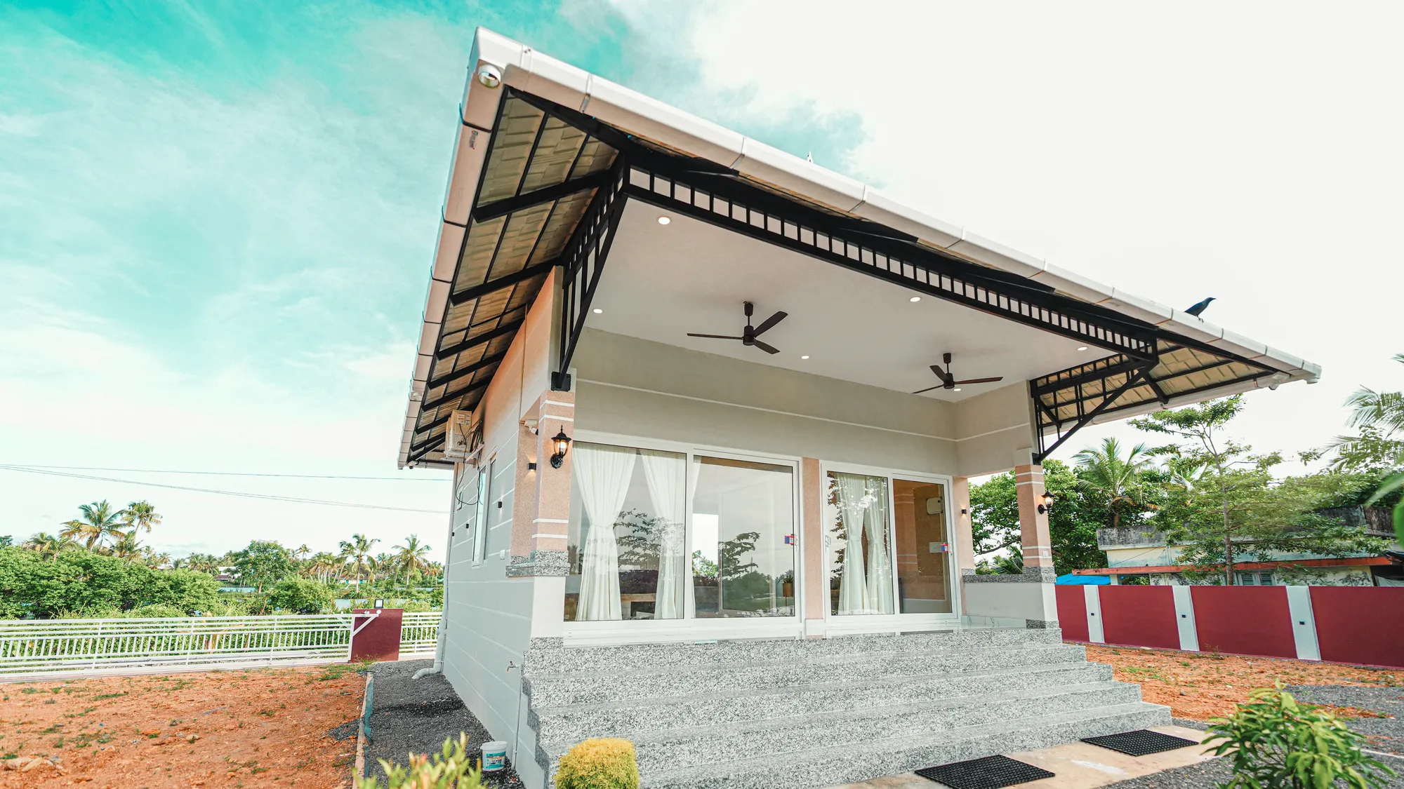 Villa Grand Elevation & Steps